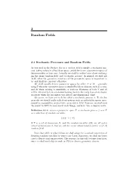 2.1 Stochastic Processes and Random Fields