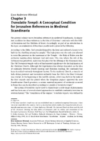 Chapter 3 Translatio Templi: a Conceptual Condition for Jerusalem References in Medieval Scandinavia