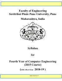 Faculty of Engineering Savitribai Phule Pune University, Pune Maharashtra, India