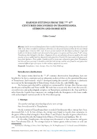 Harness Fittings from the 7Th–8Th Centuries Discovered in Transylvania