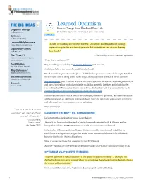 Learned Optimism How to Change Your Mind and Your Life Cognitive Therapy Vs