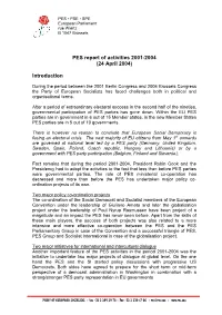 PES Report of Activities 2001-2004 (24 April 2004)