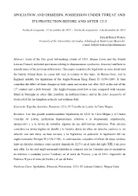 Spoliation and Disseisin: Possession Under Threat and Its Protection Before and After 1215
