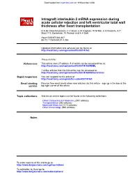 Thickness After Heart Transplantation Acute Cellular Rejection and Left