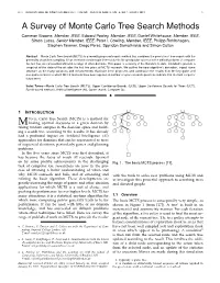 A Survey of Monte Carlo Tree Search Methods