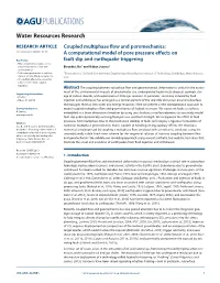 Coupled Multiphase Flow and Poromechanics: 10.1002/2013WR015175 a Computational Model of Pore Pressure Effects On