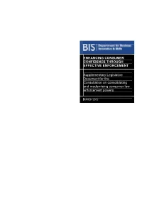 Enhancing Consumer Confidence Through Effective Enforcement