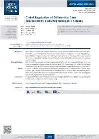 Global Regulation of Differential Gene Expression by C-Abl/Arg Oncogenic