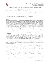 Letter Frequency Analysis of Languages Using Latin Alphabet
