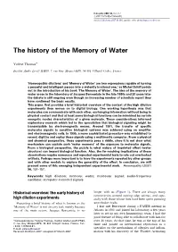 The History of the Memory of Water