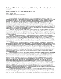 The Ravages of Reification: Considering the Iceberg and Cultural Intelligence, Towards De-Reifying Intercultural Competence