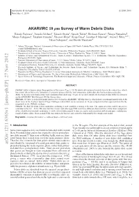 AKARI/IRC 18 Micron Survey of Warm Debris Disks