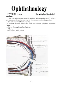 Eyelids (2 Lec.)