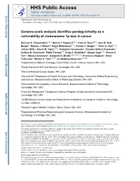 Genome-Scale Analysis Identifies Paralog Lethality As a Vulnerability of Chromosome 1P Loss in Cancer