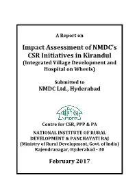 Impact Assessment of NMDC's CSR Initiatives in Kirandul