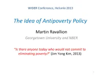 Lecture 1: a Short History of Thinking on Poverty