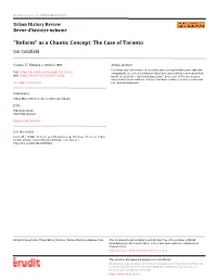"Reform" As a Chaotic Concept: the Case of Toronto Jon Caulfield