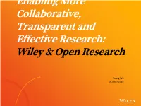 Wiley & Open Research