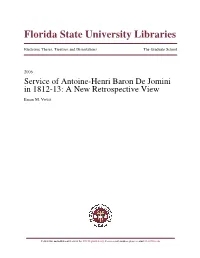 Antoine-Henri Baron De Jomini in 1812-13: a New Retrospective View Eman M