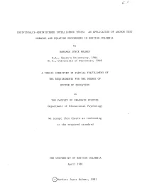 Individually-Administered Intelligence Tests: an Application of Anchor Test