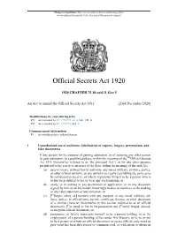 Official Secrets Act 1920