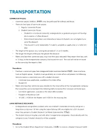 TRANSPORTATION Procedures Procedures 1