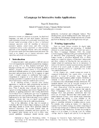 A Language for Interactive Audio Applications