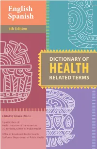 Dictionary of Health Related Terms