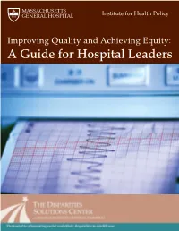 Improving Quality and Achieving Equity: a Guide for Hospital Leaders