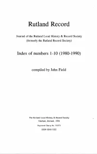 Index of Numbers 1-10 (1980-1990)