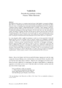 Introducing Geminate Writing: Plautus' Miles Gloriosus