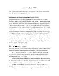 Lecture Notes, by James Cahill