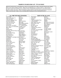 Most Requested Songs List