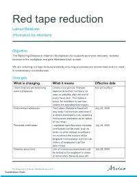 Red Tape Reduction: Labour Relations Information for Albertans-2021