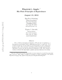 Einstein's Apple: His First Principle of Equivalence