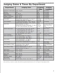 Judging Dates & Times by Department