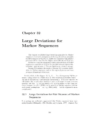 Large Deviations for Markov Sequences