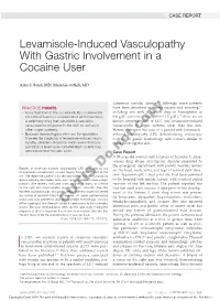Levamisole-Induced Vasculopathy with Gastric Involvement in a Cocaine User