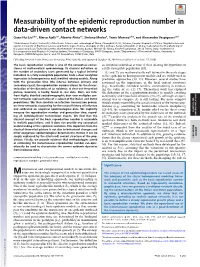 Measurability of the Epidemic Reproduction Number in Data-Driven Contact Networks