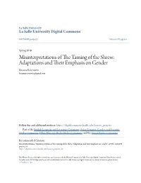 Misinterpretations of the Taming of the Shrew: Adaptations and Their Emphasis on Gender