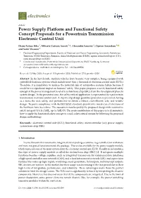 Power Supply Platform and Functional Safety Concept Proposals for a Powertrain Transmission Electronic Control Unit