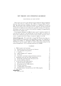 Set Theory and Operator Algebras