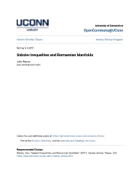 Sobolev Inequalities and Riemannian Manifolds