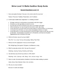 Strive Level 1-3 Ballet Audition Study Guide