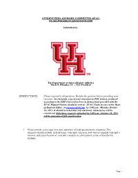 Student Fees Advisory Committee (Sfac) Fy2015 Program Questionnaire