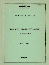 Clay Mineralogy Techniques