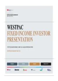 Fixed Income Investor Fixed Income Investor Presentation Presentation