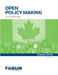OPEN POLICY MAKING in a Digital Age