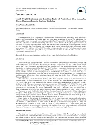ORIGINAL ARTICLES Length-Weight Relationship and Condition Factor