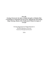 Scoring Criteria for the Index of Biotic